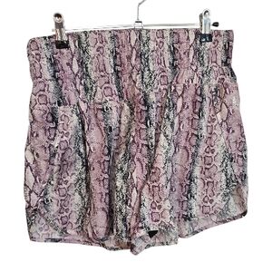 FP Movement by Free People Purple Snake Print High Waist Shorts
